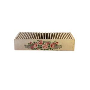 Vintage‎ Wooden Perpetual Calendar Box Bill Sorter Floral Design Roses Decor